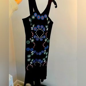 A Peter Pilotto black multi colored embroidered dress, size 2
